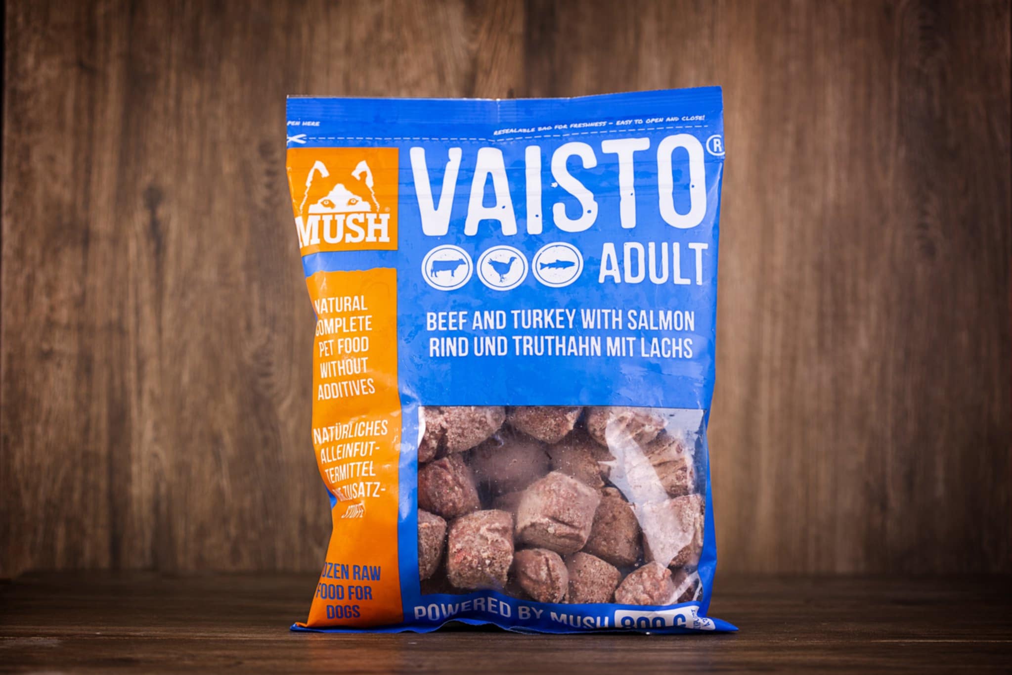 MUSH Vaisto - hovädzie - morka - losos 800g